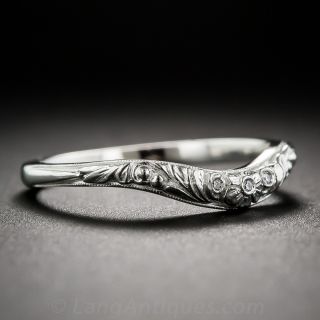 Floral Contoured Band with Diamonds