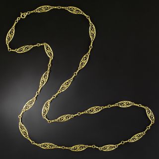 French Antique 18K Gold Chain Necklace - 2