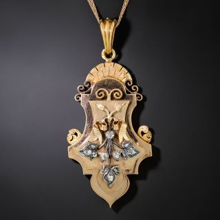 French Antique Diamond Locket Pendant - 2