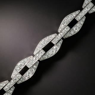French Art Deco Diamond Link Bracelet - 2