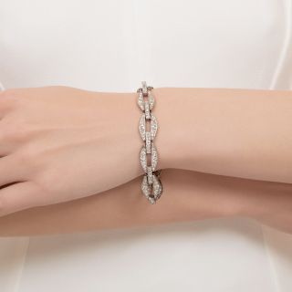 French Art Deco Diamond Link Bracelet