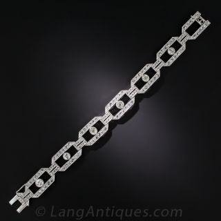 French Art Deco Diamond Link Bracelet - 4