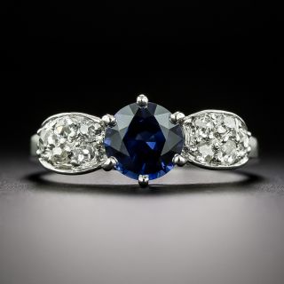 French Art Deco Sapphire and Diamond Ring by Monture Mellerio - 2