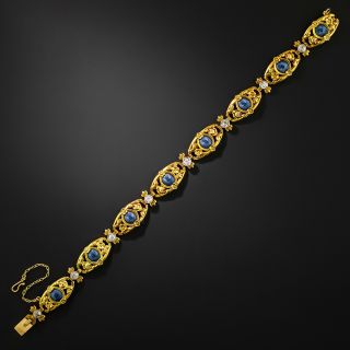French Art Nouveau Enamel and Diamond Bracelet - 2