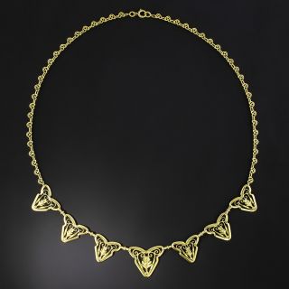 French Art Nouveau Heart Link Necklace - 2