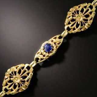 French Art Nouveau Sapphire and Diamond Bracelet - 1