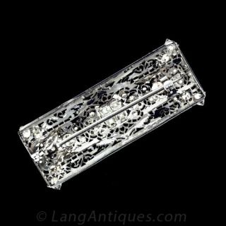 French cut Diamond Filigree Pin