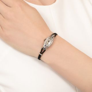 French Deco Longines Sapphire and Diamond Watch