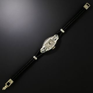 French Deco Longines Sapphire and Diamond Watch - 1