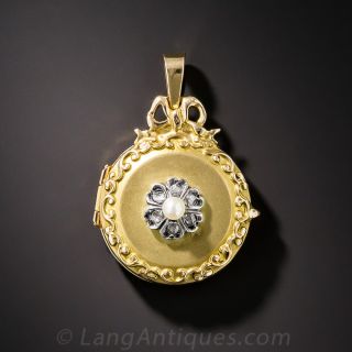 French Diamond and Pearl Locket