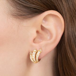 French Diamond Spray Earrings
