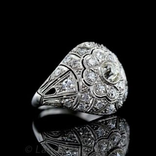 French Early-Art Deco Diamond & Platinum Dome Ring