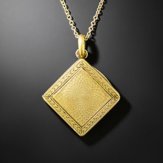 French Engraved Square Locket - 2