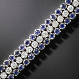 French Import Diamond And Sapphire Three-Row Bracelet - 3