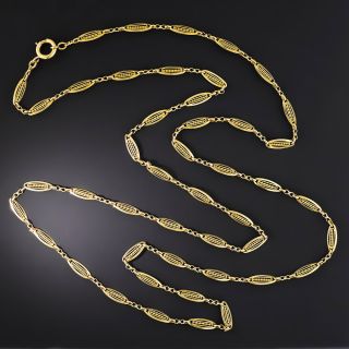French Import Elliptical-Shaped Link Gold Chain - 3