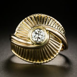 French Mid-Century Diamond Dome Ring - 2