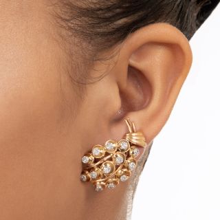 French Mid-Century Diamond Earrings