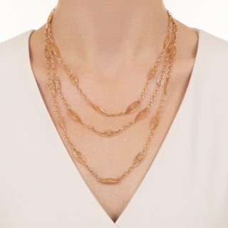 French Vintage 60-Inch Infinity Link Chain