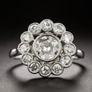 French Vintage Style  .70 Carat Diamond Cluster Ring - 3