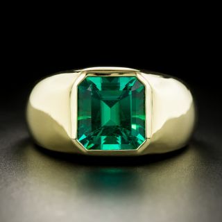 Magnificent 5.35 Carat Emerald Gents Ring - 2
