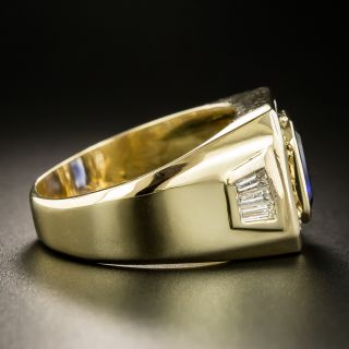 Gent's 2.61 Carat Natural No-Heat Sapphire Diamond Ring