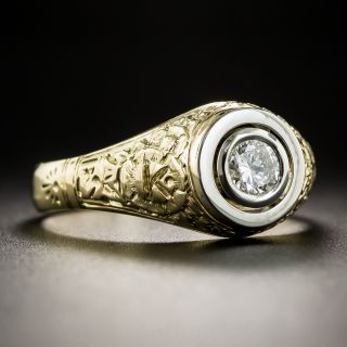 Gent's Victorian Revival .35 Carat Diamond Ring