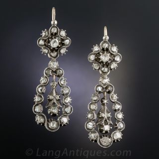 Georgian Diamond Drop Earrings - 2