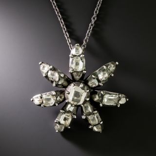 Georgian Diamond Flower Pendant - 2