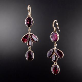 Georgian Garnet Drop Earrings - 2