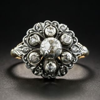 Georgian Style Rose-Cut Diamond Cluster Ring - 1