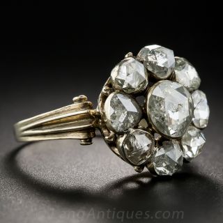 Georgian Style Rose Cut Diamond Cluster Ring