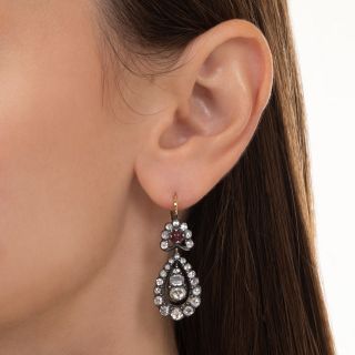 Georgian-Style Rose-Cut Diamond Drop Earrings
