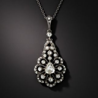 Georgian Style Rose-Cut Diamond Pendant Necklace - 1