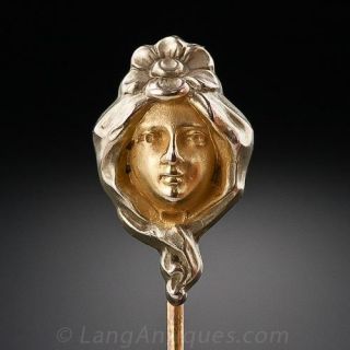 Gold Art Nouveau Stickpin