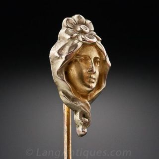 Gold Art Nouveau Stickpin