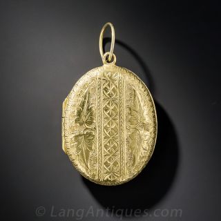 Gold Engraved Locket