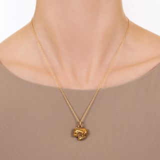 Gold Nugget Pendant Necklace
