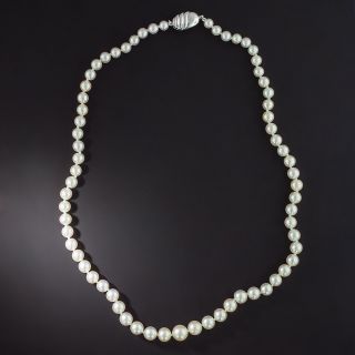 Graduated Cultured Pearl Strand with Silver Clasp - 1