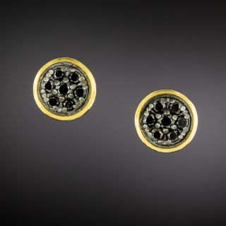 Gurhan 24K Black Diamond Circle Earrings - 2