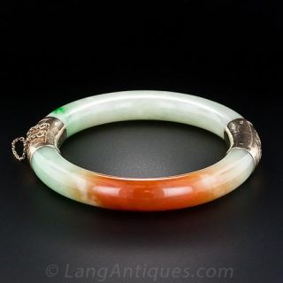 Hinged Jadeite Bangle Bracelet