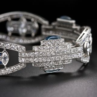 Iconic Art Deco Diamond and Sapphire Bracelet