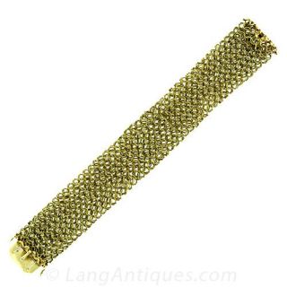 18 Karat Yellow Gold Mesh Bracelet Main View
