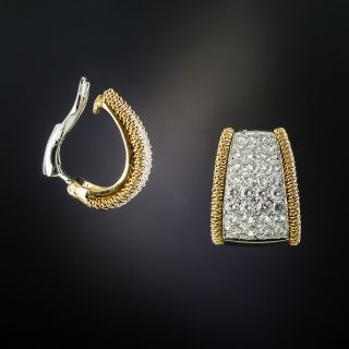 Italian Diamond Hoop Earrings - 1