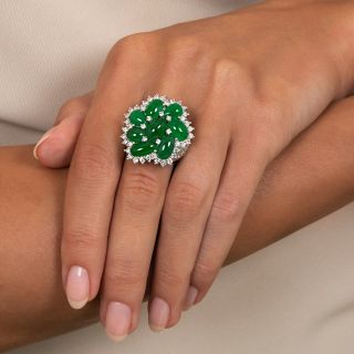 Jade Swirl Cluster Ring