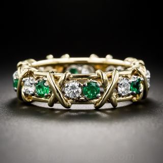 Jean Schlumberger/Tiffany & Co. Diamond and Emerald Wedding Band