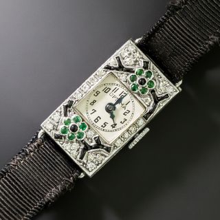 Ladies Art Deco Diamond Watch by Untermeyer-Robbins and Optima - 5