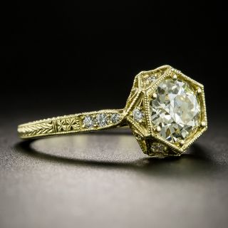 Lang Collection 1.06 Carat Diamond Art Deco Style Hexagonal Engagement Ring GIA