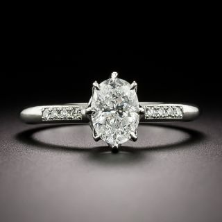 Lang Collection 1.00 Carat Oval Diamond Solitaire Ring - GIA D I1   - 5