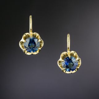 Lang Collection 1.26 Carat Total Weight Sapphire Earrings - 2