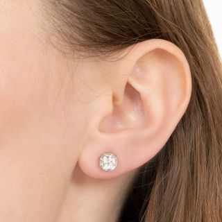 Lang Collection 1.29 Carat Octagonal  Stud Earrings - GIA